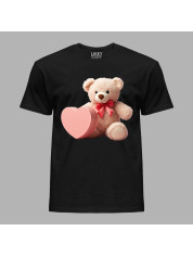 Футболка на день закоханих з романтичним принтом "Ведмежа і серце" (1258)