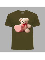 Футболка на день закоханих з романтичним принтом "Ведмежа і серце" (1258)