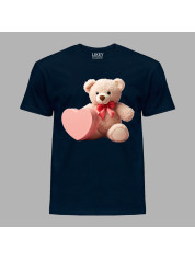 Футболка на день закоханих з романтичним принтом "Ведмежа і серце" (1258)