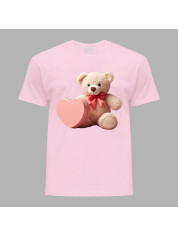 Футболка на день закоханих з романтичним принтом "Ведмежа і серце" (1258)