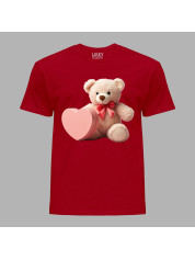 Футболка на день закоханих з романтичним принтом "Ведмежа і серце" (1258)