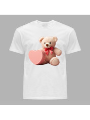 Футболка на день закоханих з романтичним принтом "Ведмежа і серце" (1258)