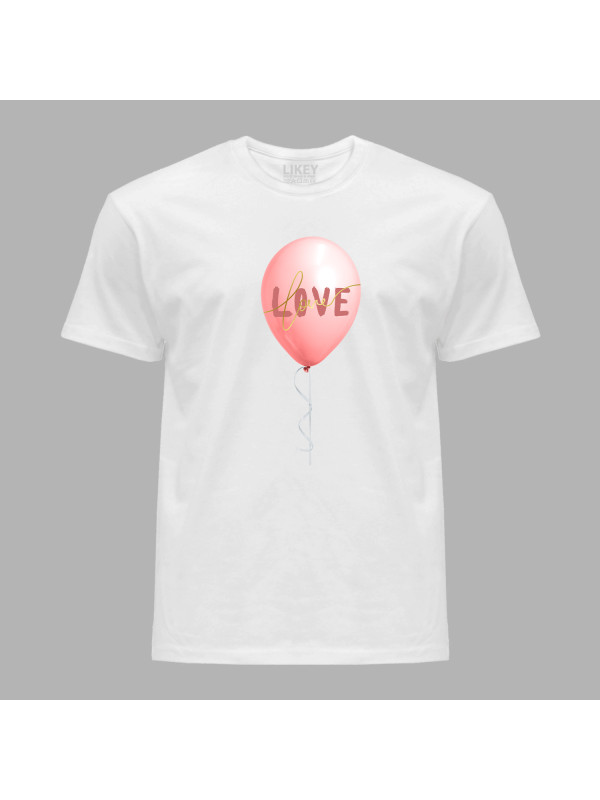 Футболка чоловіча з романтичним принтом "Повітряна кулька з любов'ю" (1260)