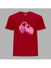 Футболка на день закоханих з романтичним принтом "Скріплені серця" (1262)