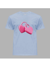 Футболка на день закоханих з романтичним принтом "Скріплені серця" (1262)