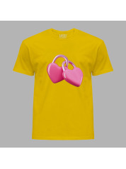 Футболка на день закоханих з романтичним принтом "Скріплені серця" (1262)