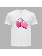 Футболка на день закоханих з романтичним принтом "Скріплені серця" (1262)
