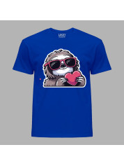 Футболка на день закоханих з романтичним принтом "Лінивець із серцем" (1265)