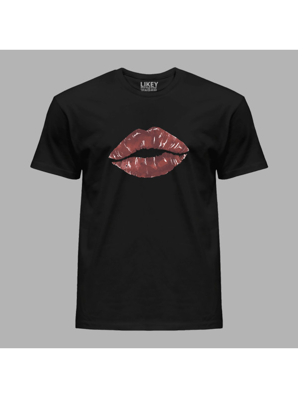 Футболка чоловіча з романтичним принтом "Солодкі губи" (1269)