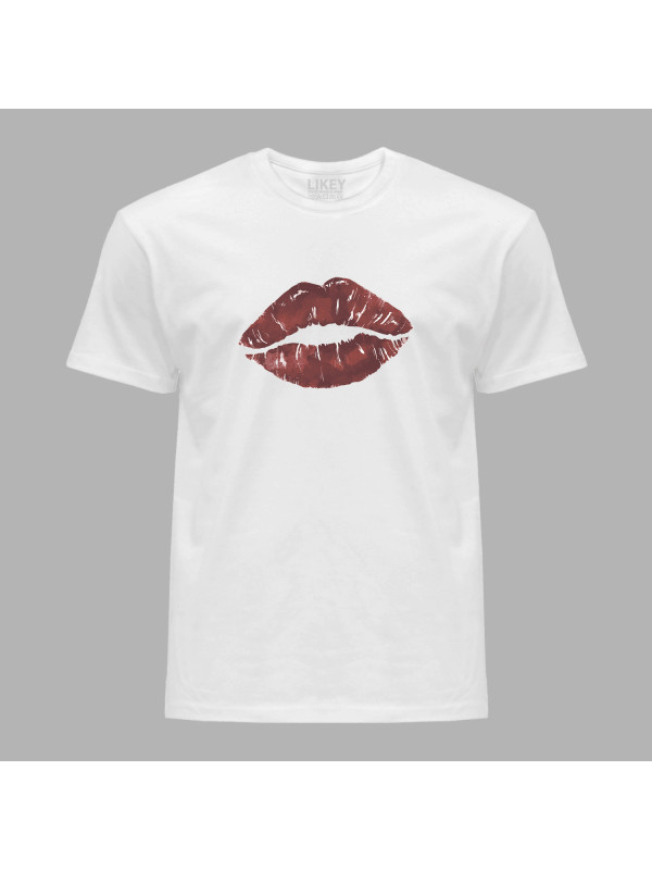 Футболка чоловіча з романтичним принтом "Солодкі губи" (1269)