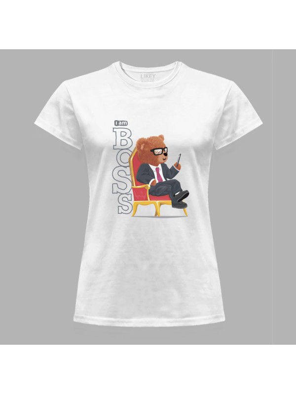 Футболка жіноча з принтом "I'm а Bear Boss (Я - Ведмідь Босс)" (1945)