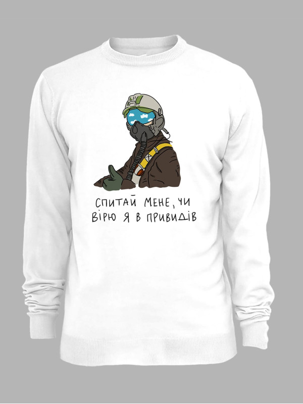 Світшот з принтом "Спитай мене, чи вірю я в привидів" (220306)