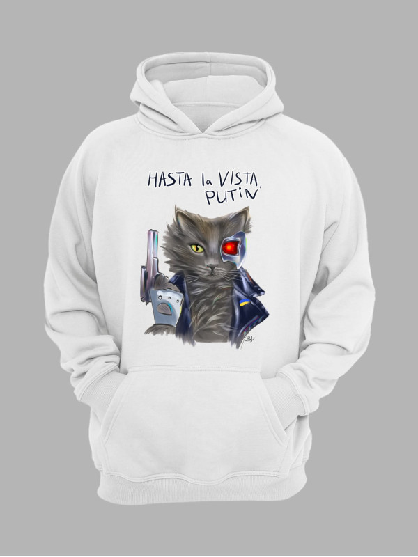 Худі з патріотичним принтом Українські киці "Аста ла Віста путін" Julia Pod (220333)