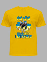 Футболка мужская с принтом "AC/DC - Stand With Ukraine" (22042118)