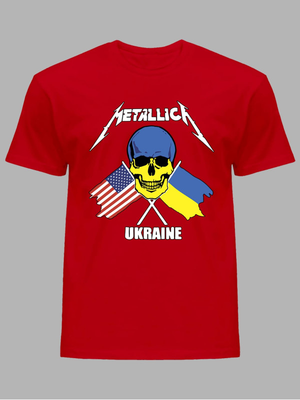 Футболка мужская с принтом "Metallica - Stand With Ukraine" (22042119)