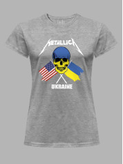 Футболка женская с принтом "Metallica - Stand With Ukraine" (22042119)
