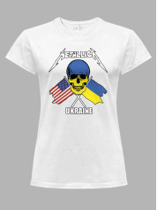 Футболка женская с принтом "Metallica - Stand With Ukraine" (22042119)