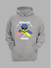 Худи с патриотическим принтом "Metallica - Stand With Ukraine" Металлика - оставайся с Украиной (22042119)