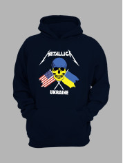 Худи с патриотическим принтом "Metallica - Stand With Ukraine" Металлика - оставайся с Украиной (22042119)