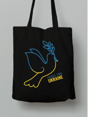 Экосумка из хлопка 38х40см с принтом "Peace For Ukraine" (22042126)