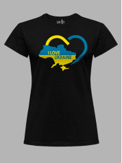 Футболка жіноча з принтом "I Love Ukraine" (22042131)
