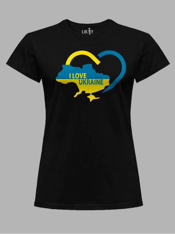 Футболка жіноча з принтом "I Love Ukraine" (22042131)