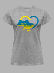 Футболка жіноча з принтом "I Love Ukraine" (22042131)