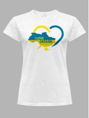 Футболка жіноча з принтом "I Love Ukraine" (22042131)