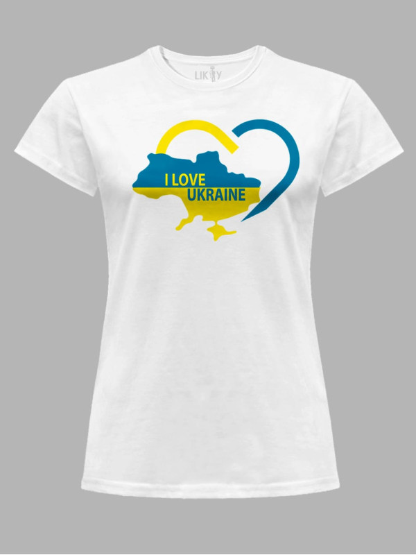 Футболка жіноча з принтом "I Love Ukraine" (22042131)