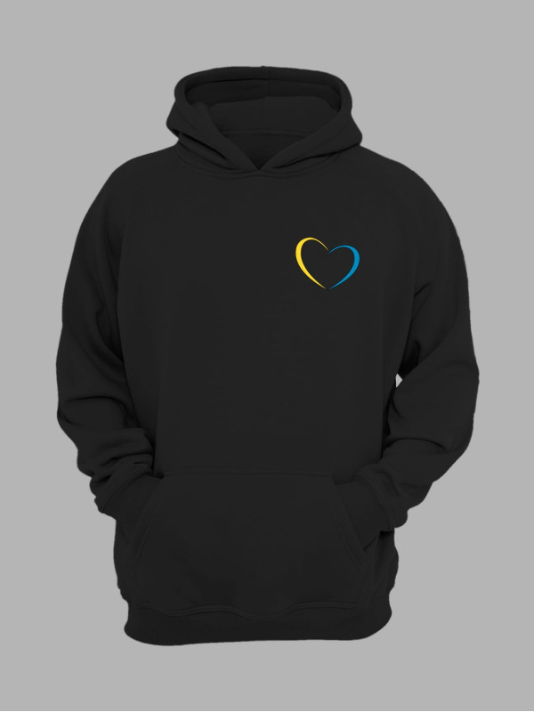 Худі з патріотичним принтом "My Heart With UA" моє серце з Україною (22042136)