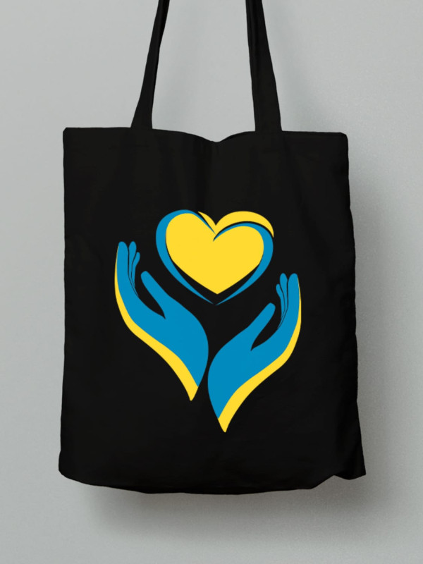 Екосумка з бавовни 38х40см з принтом "Heart In Hands" (22042137)