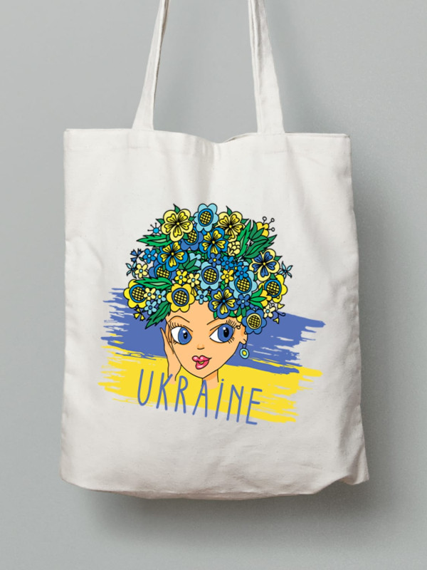 Екосумка з бавовни 38х40см з принтом "Ukrainian Beauty" (22042138)
