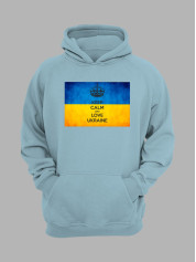 Худі з патріотичним принтом "Keep Calm And Love Ukraine" прапор (22042140)