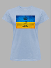 Футболка жіноча з принтом "Keep Calm And Love Ukraine" (22042140)
