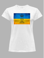 Футболка жіноча з принтом "Keep Calm And Love Ukraine" (22042140)