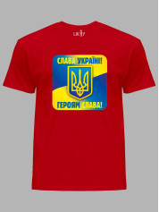 Футболка чоловіча з принтом "Слава Україні! - Героям Слава!" (22042145)