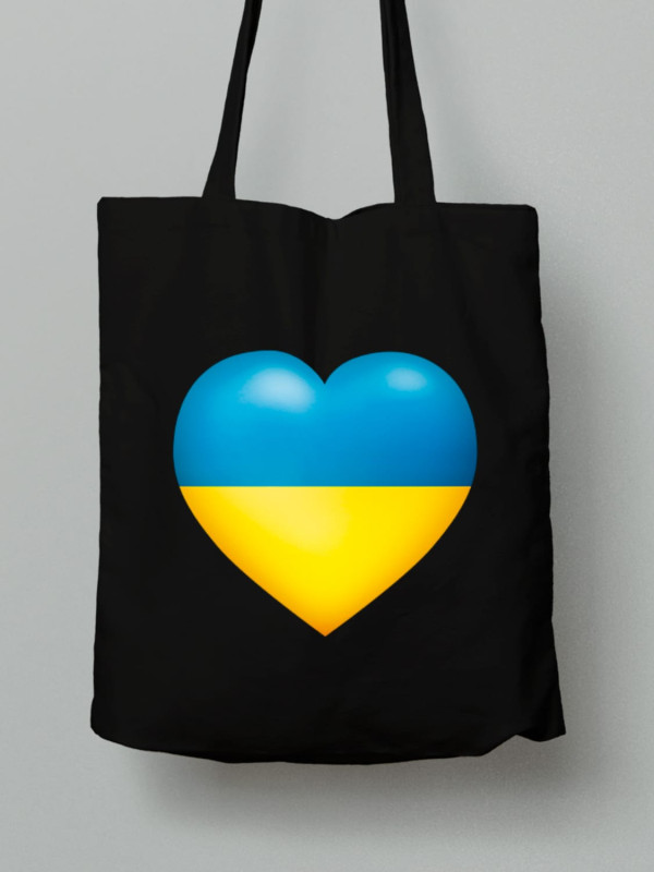 Экосумка из хлопка 38х40см с принтом "Heart With Ukraine" (22042150)