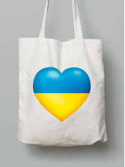 Экосумка из хлопка 38х40см с принтом "Heart With Ukraine" (22042150)