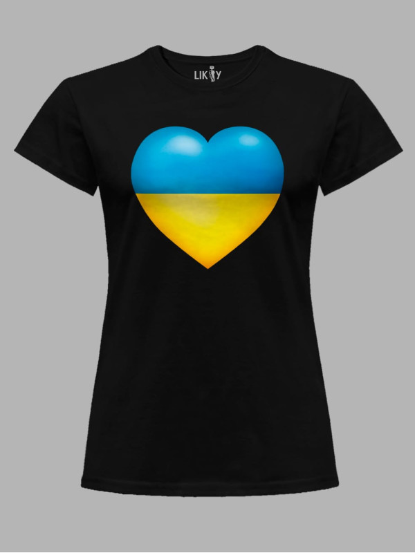Футболка жіноча з принтом "Heart With Ukraine" (22042150)