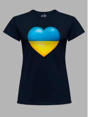 Футболка жіноча з принтом "Heart With Ukraine" (22042150)