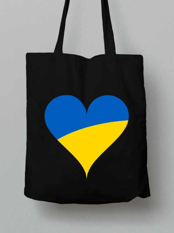 Екосумка з бавовни 38х40см з принтом "Ukrainian Heart" (22042156)