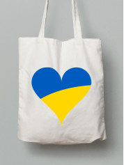 Екосумка з бавовни 38х40см з принтом "Ukrainian Heart" (22042156)