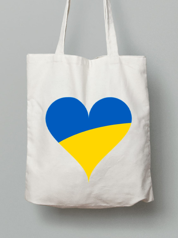 Екосумка з бавовни 38х40см з принтом "Ukrainian Heart" (22042156)