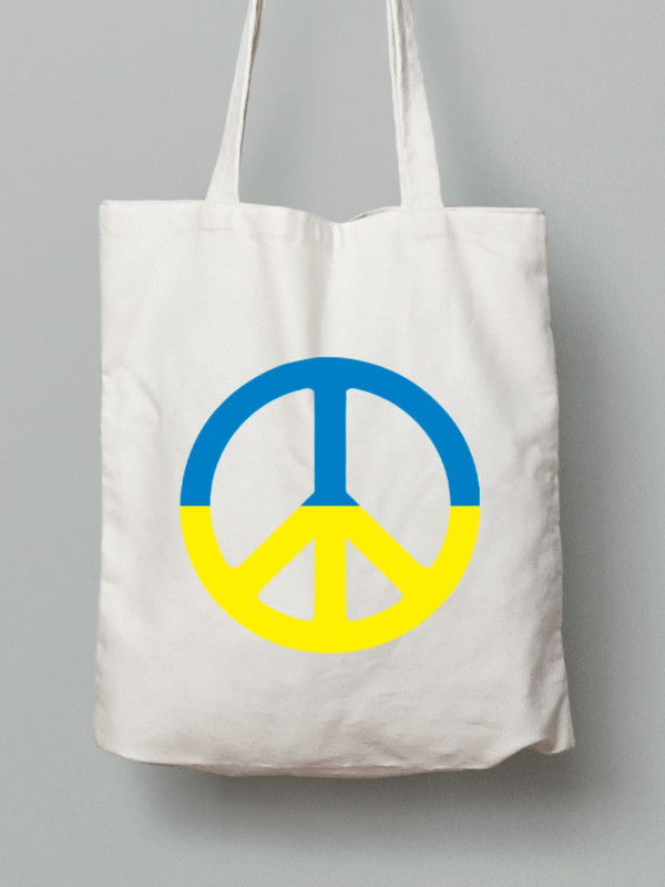 Екосумка з бавовни 38х40см з принтом "PEACE" (22042159)