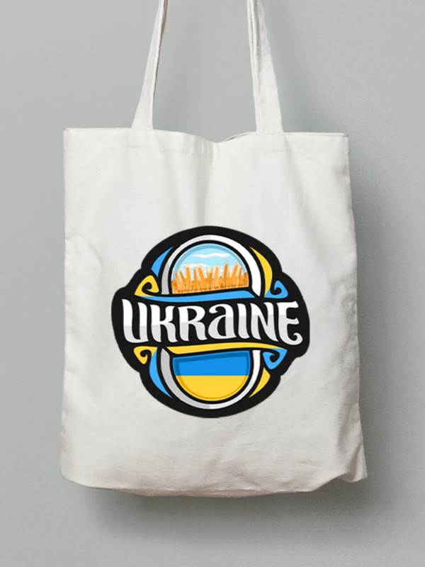 Экосумка из хлопка 38х40см с принтом "UKRAINE" (22042161)