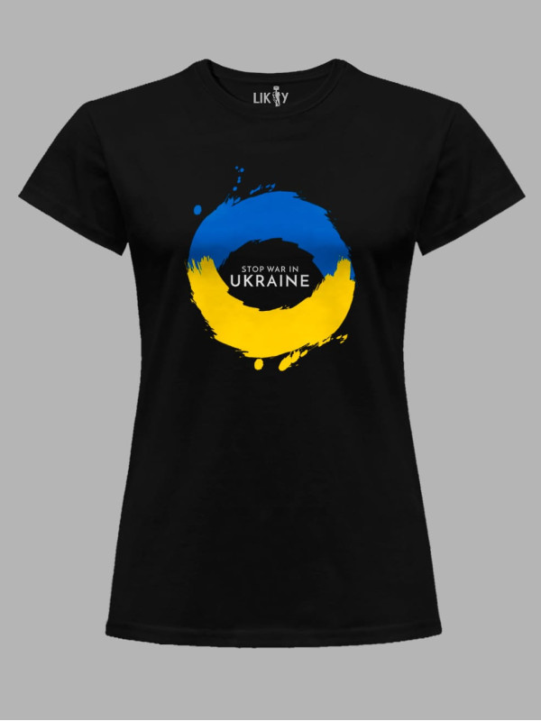 Футболка женская с принтом "Stop War In UKRAINE" (22042163)