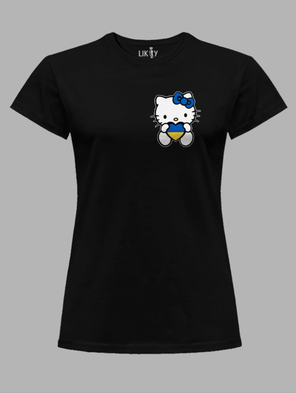 Футболка жіноча з принтом "Hello Kitty With Ukraine" (22042165)