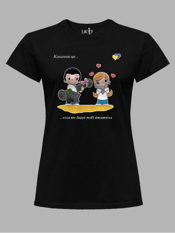 Футболка женская с принтом "Love is...6" (220606)