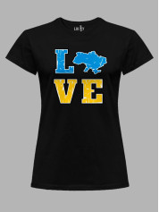 Футболка женская с принтом "Love Ukraine" (220608)
