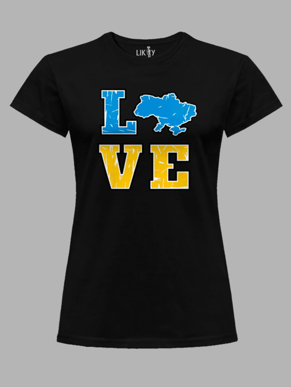 Футболка женская с принтом "Love Ukraine" (220608)